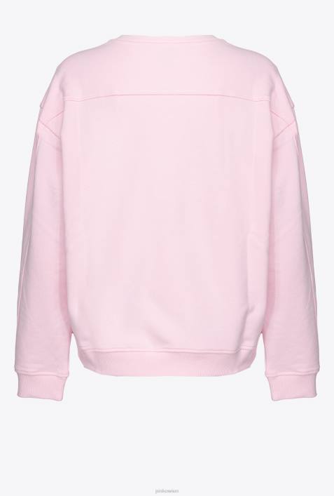 Sweatshirts | Pinko staubiges Flieder Sweatshirt mit Logo-PrintZ4ZP537