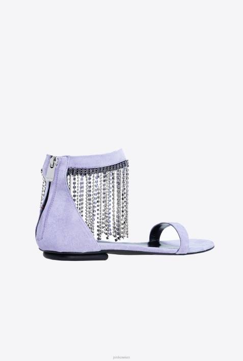 Sandalen | Pinko Iris Flache Sandalen mit StrassbesatzZ4ZP1078
