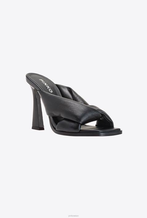 Sandalen | Pinko Limousine schwarz Slipper aus Nappaleder mit AbsatzZ4ZP1087