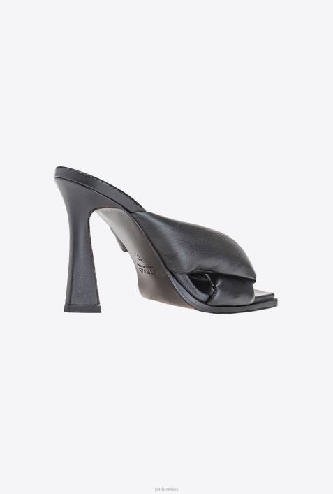 Sandalen | Pinko Limousine schwarz Slipper aus Nappaleder mit AbsatzZ4ZP1087