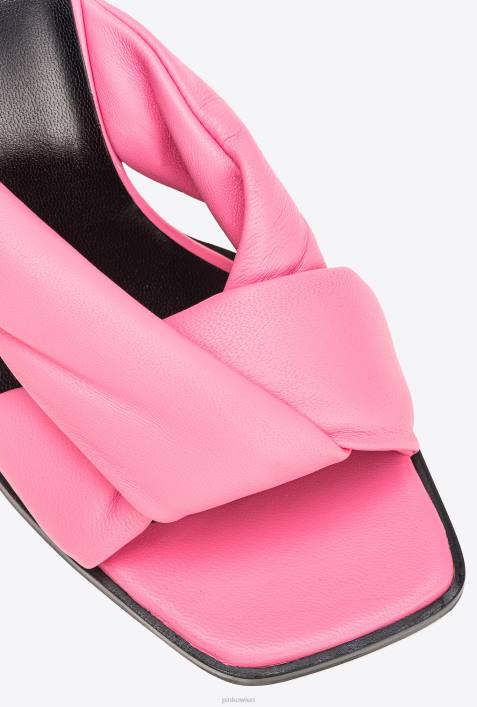 Sandalen | Pinko Meeresrosa Slipper aus Nappaleder mit AbsatzZ4ZP1088