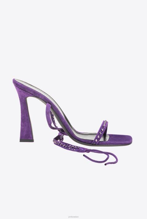 Sandalen | Pinko Plumeria lila Sandalen mit KnöchelschnürungZ4ZP1098