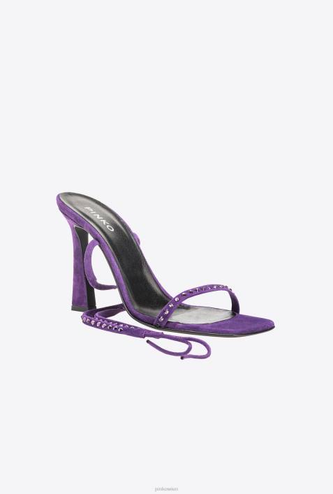 Sandalen | Pinko Plumeria lila Sandalen mit KnöchelschnürungZ4ZP1098