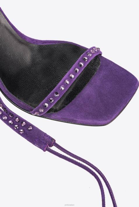 Sandalen | Pinko Plumeria lila Sandalen mit KnöchelschnürungZ4ZP1098