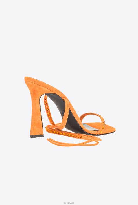 Sandalen | Pinko leuchtend orange Sandalen mit KnöchelschnürungZ4ZP1097
