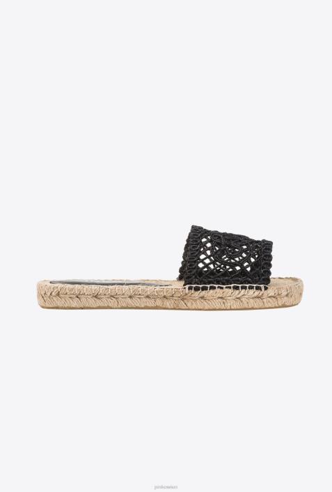 Sandalen | Pinko schwarz/kamel Slipper aus KordelZ4ZP1114