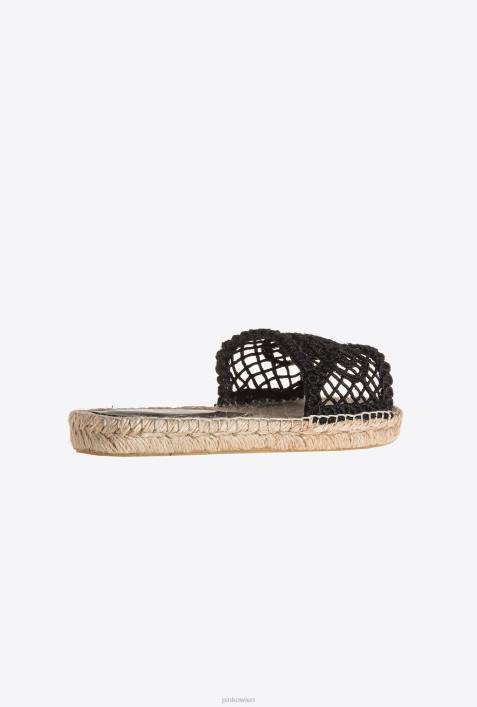 Sandalen | Pinko schwarz/kamel Slipper aus KordelZ4ZP1114