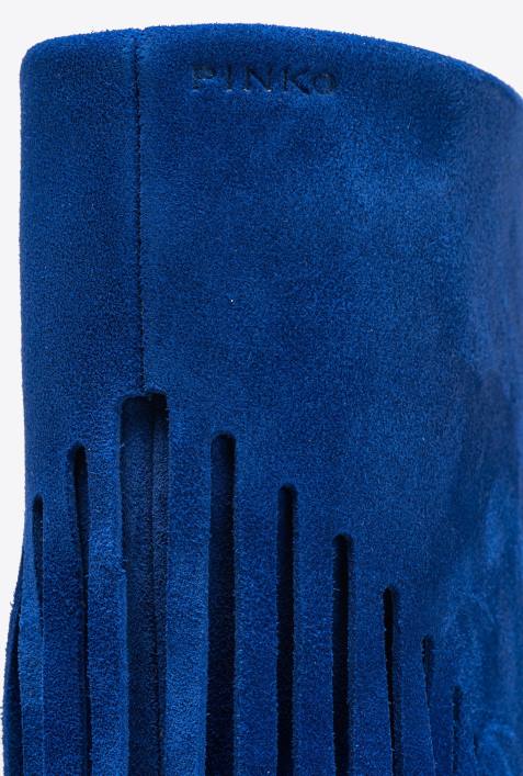 Stiefel | Pinko Clematis blau Wildlederstiefel mit FransenZ4ZP1101