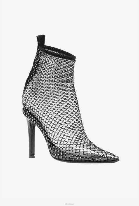 Stiefel | Pinko Limousine schwarz Mesh-Stiefeletten mit KristallenZ4ZP1079
