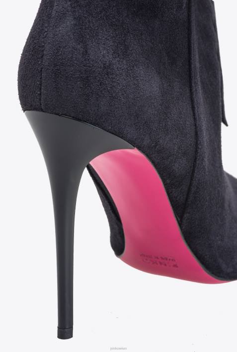 Stiefel | Pinko Limousine schwarz Stiefeletten mit FransenZ4ZP1104