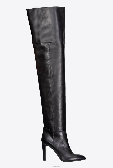 Stiefel | Pinko Limousine schwarz oberschenkelhohe LederstiefelZ4ZP1105