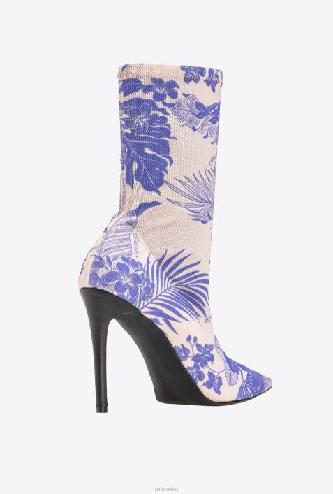Stiefel | Pinko lila/nackt Stiefeletten aus bedrucktem MeshZ4ZP1107