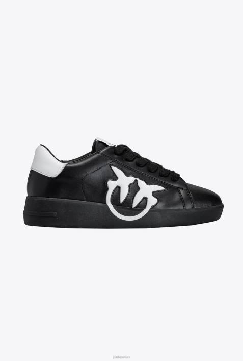 Turnschuhe | Pinko Schwarz-Weiss Flache Sneakers mit LogoZ4ZP1071