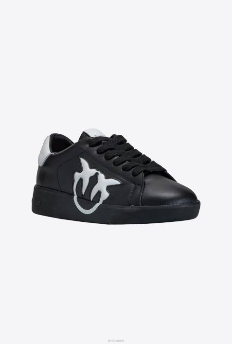 Turnschuhe | Pinko Schwarz-Weiss Flache Sneakers mit LogoZ4ZP1071