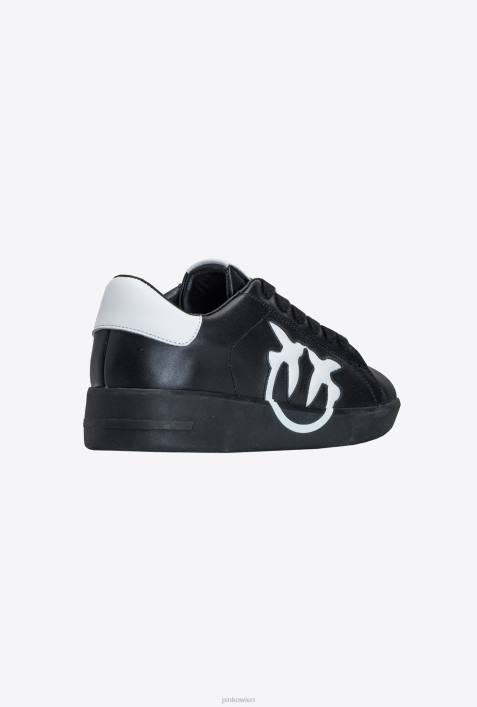 Turnschuhe | Pinko Schwarz-Weiss Flache Sneakers mit LogoZ4ZP1071