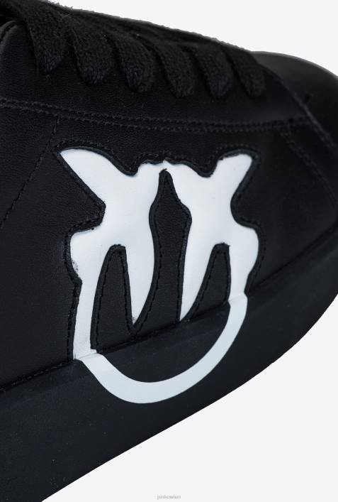 Turnschuhe | Pinko Schwarz-Weiss Flache Sneakers mit LogoZ4ZP1071