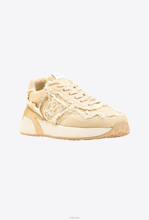 Turnschuhe | Pinko Sengendes Sandbeige Jeans-SneakerZ4ZP1074