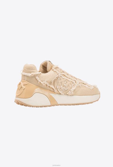 Turnschuhe | Pinko Sengendes Sandbeige Jeans-SneakerZ4ZP1074