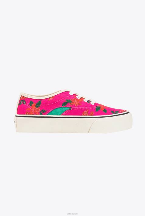Turnschuhe | Pinko mehrfarbig - Fuchsia/Grün Skaterschuhe mit BlumenprintZ4ZP1068