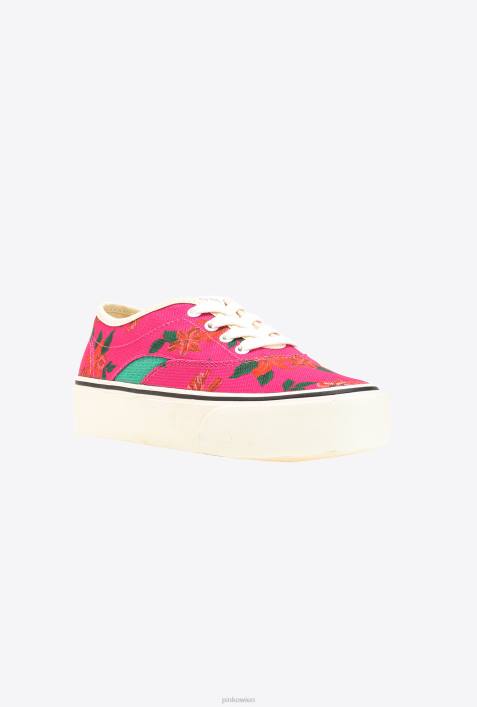 Turnschuhe | Pinko mehrfarbig - Fuchsia/Grün Skaterschuhe mit BlumenprintZ4ZP1068