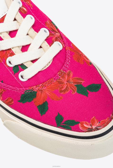 Turnschuhe | Pinko mehrfarbig - Fuchsia/Grün Skaterschuhe mit BlumenprintZ4ZP1068