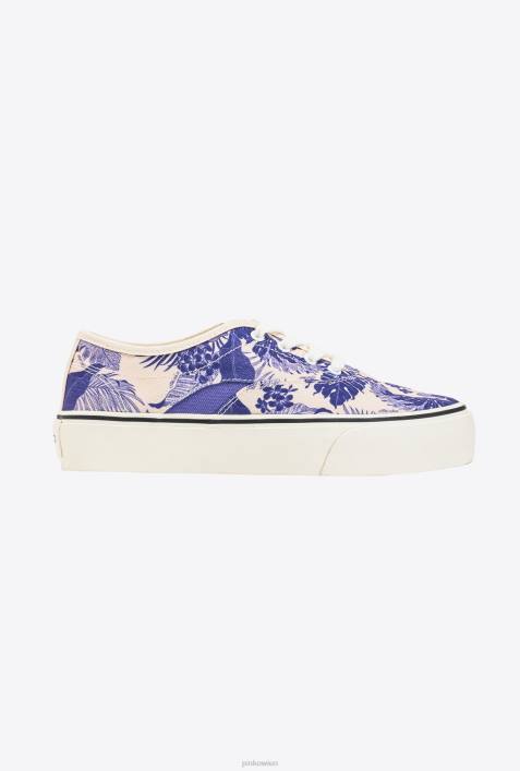 Turnschuhe | Pinko weiß/lila Skaterschuhe mit BlumenprintZ4ZP1069