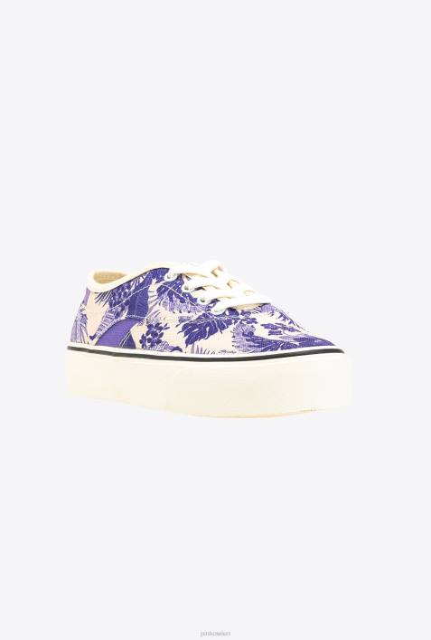 Turnschuhe | Pinko weiß/lila Skaterschuhe mit BlumenprintZ4ZP1069