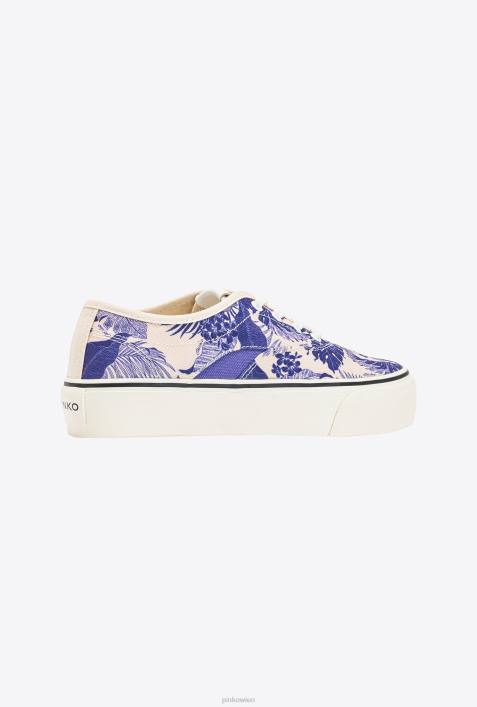 Turnschuhe | Pinko weiß/lila Skaterschuhe mit BlumenprintZ4ZP1069