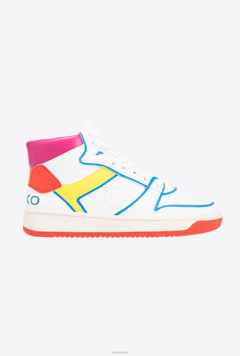 Turnschuhe | Pinko weiß/rot/blau/gelb Acbc High-Top-SneakerZ4ZP1067