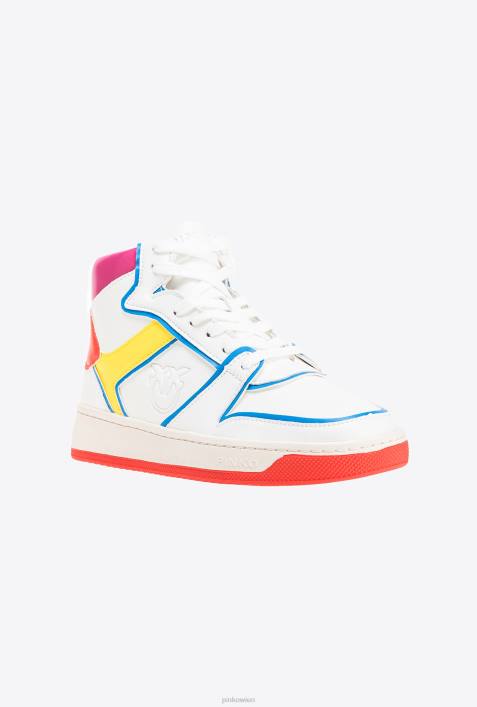 Turnschuhe | Pinko weiß/rot/blau/gelb Acbc High-Top-SneakerZ4ZP1067