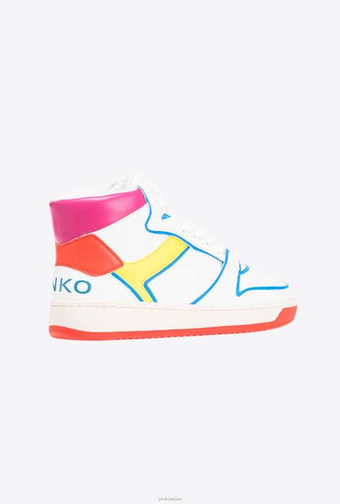 Turnschuhe | Pinko weiß/rot/blau/gelb Acbc High-Top-SneakerZ4ZP1067