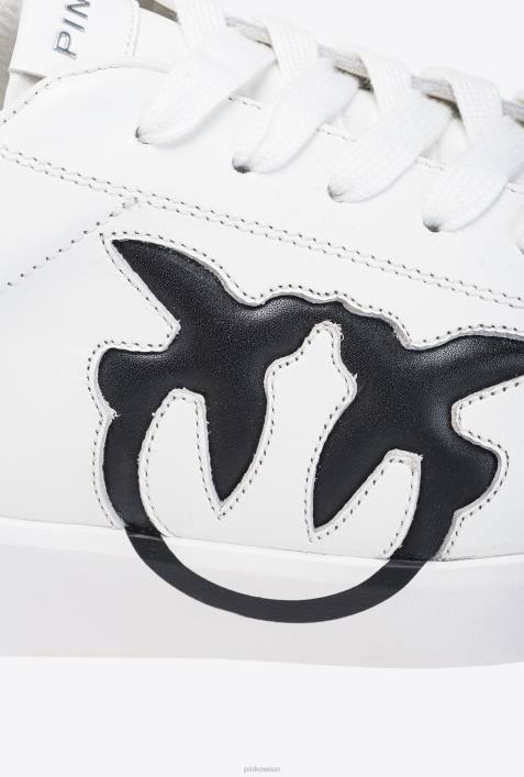 Turnschuhe | Pinko weiß schwarz Flache Sneakers mit LogoZ4ZP1073