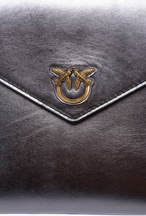 Clutch-Taschen | Pinko Silber-Antikgold laminierter FlachbeutelZ4ZP1202
