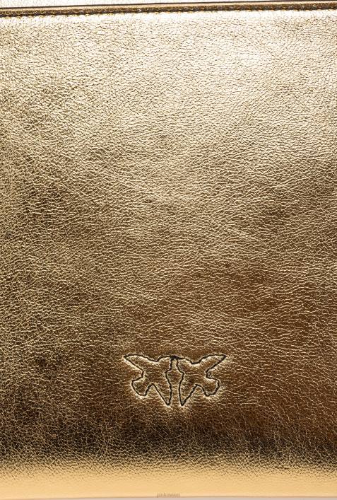 Clutch-Taschen | Pinko antikes Gold laminierter FlachbeutelZ4ZP1203