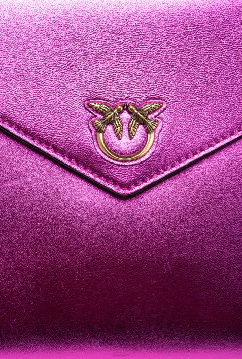 Clutch-Taschen | Pinko rosa-antikgold laminierter FlachbeutelZ4ZP1201