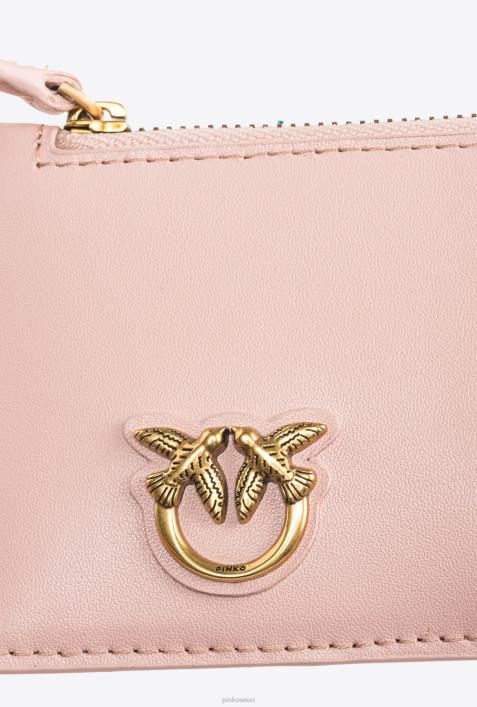 Clutch-Taschen | Pinko staubiges Rosa-Antikgold Kartenhalter mit ReißverschlussZ4ZP1181