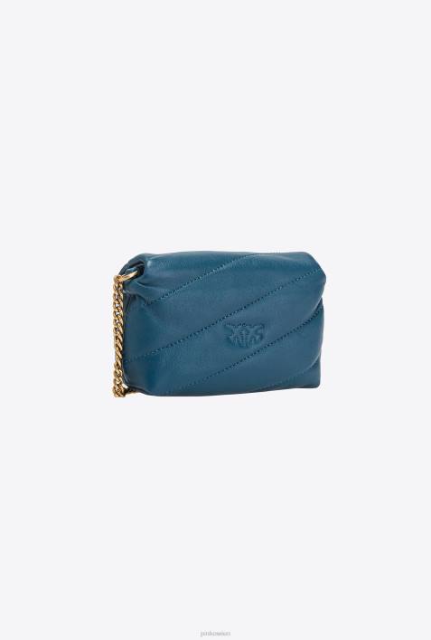 Microlove-Taschen | Pinko Blaugrün-Antikgold Micro Love Bag PuffZ4ZP1228
