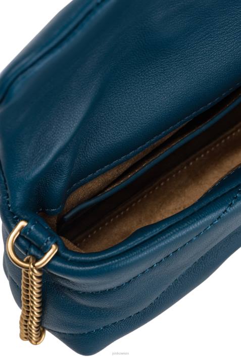Microlove-Taschen | Pinko Blaugrün-Antikgold Micro Love Bag PuffZ4ZP1228