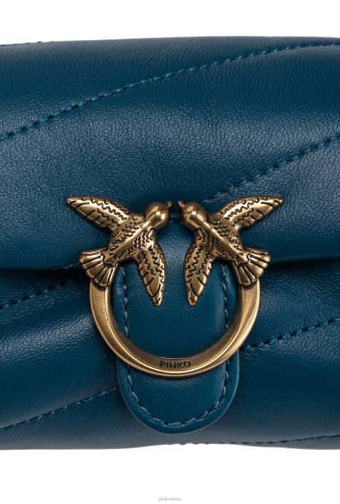 Microlove-Taschen | Pinko Blaugrün-Antikgold Micro Love Bag PuffZ4ZP1228