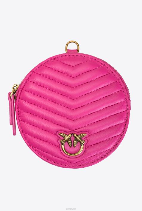 Microlove-Taschen | Pinko Fuchsia-Antikgold Halskette Mini Love Bag ChevronZ4ZP1253