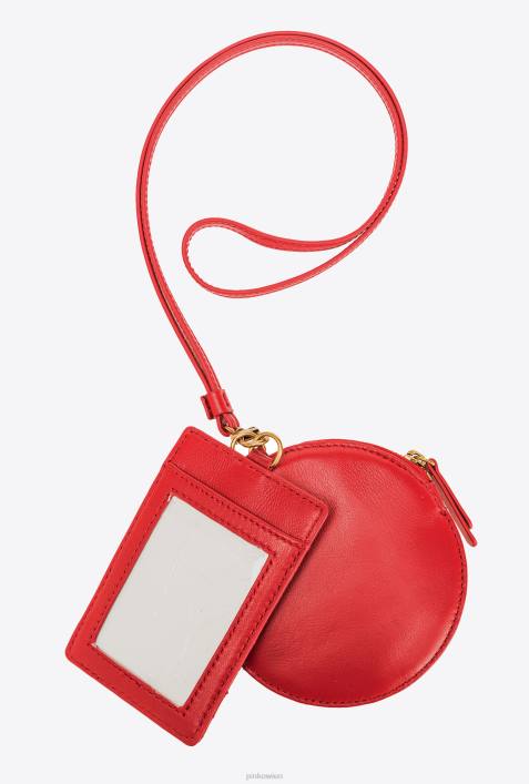 Microlove-Taschen | Pinko Granatrot-Antikgold Brustbeutel mit Chevron-MotivZ4ZP1251