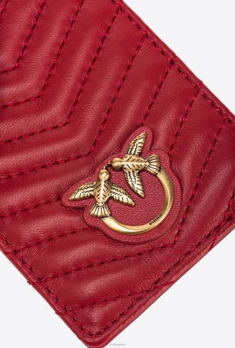 Microlove-Taschen | Pinko Granatrot-Antikgold Brustbeutel mit Chevron-MotivZ4ZP1251