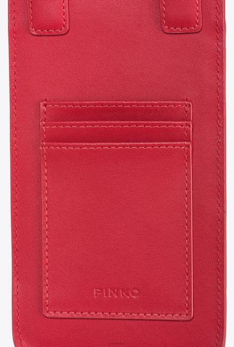 Microlove-Taschen | Pinko Granatrot-Antikgold Smartphone-Halter aus LederZ4ZP1239