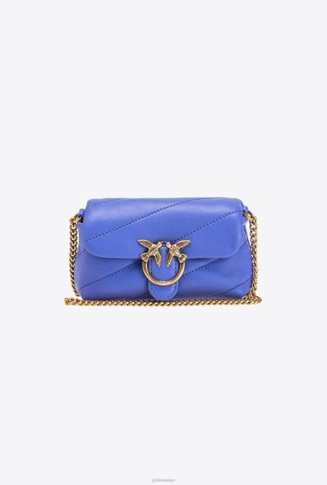 Microlove-Taschen | Pinko Korsikablau-Antikgold Micro Love Bag PuffZ4ZP1227