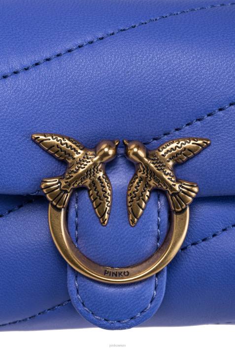 Microlove-Taschen | Pinko Korsikablau-Antikgold Micro Love Bag PuffZ4ZP1227