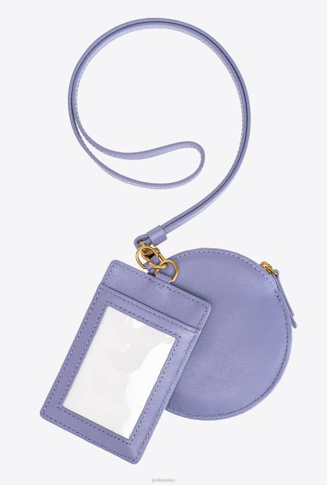 Microlove-Taschen | Pinko Lavendel-Antikgold Halskette Mini Love Bag ChevronZ4ZP1252