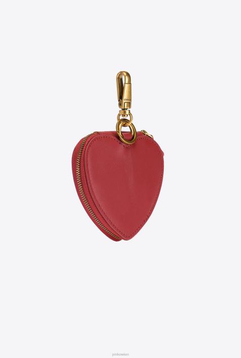 Microlove-Taschen | Pinko Rubinrot-Antikgold Herzförmiger Anhänger mit SpiegelZ4ZP1249