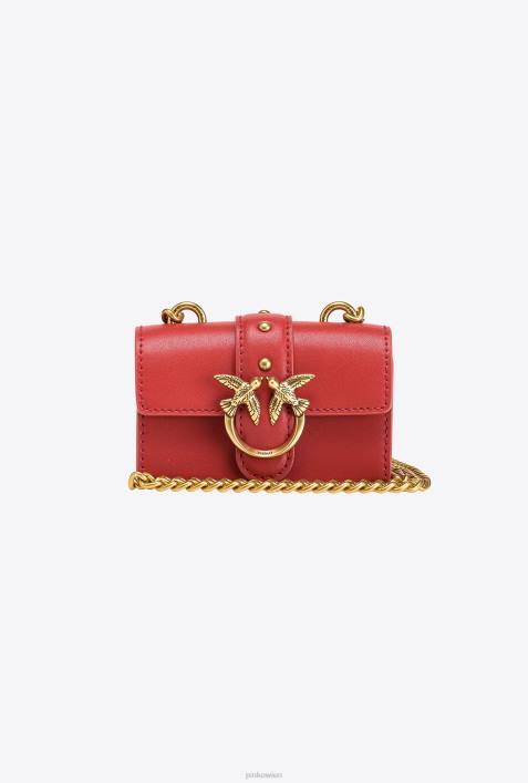 Microlove-Taschen | Pinko Rubinrot-Antikgold Micro-Love-Bag-Symbol einfachZ4ZP1214