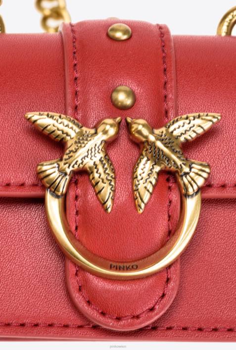 Microlove-Taschen | Pinko Rubinrot-Antikgold Micro-Love-Bag-Symbol einfachZ4ZP1214