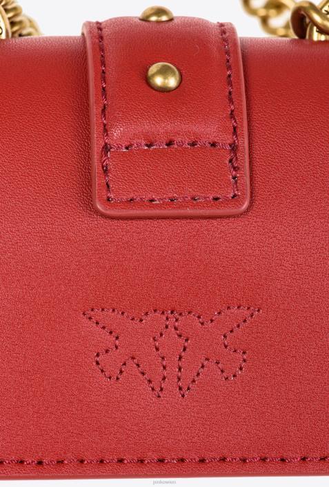 Microlove-Taschen | Pinko Rubinrot-Antikgold Micro-Love-Bag-Symbol einfachZ4ZP1214